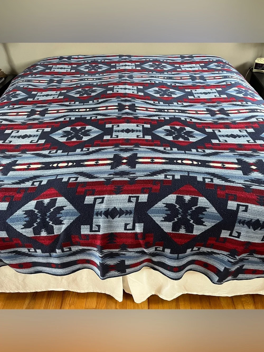 Vtg RALPH LAUREN All Cotton Cartwright Blanket Aztec Southwest Tribal 90x90 USA
